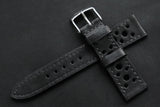The House Of Straps | Horween Essex Black Racing Leather Watch Strap