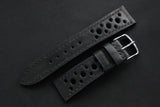 The House Of Straps | Horween Essex Black Racing Leather Watch Strap