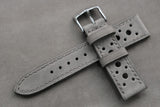 The House Of Straps | Horween Nubuck Grey Racing Leather Watch Strap