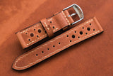 Horween Rustic Tan Racing Leather Watch Strap