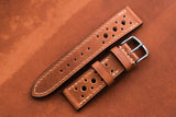 Horween Rustic Tan Racing Leather Watch Strap