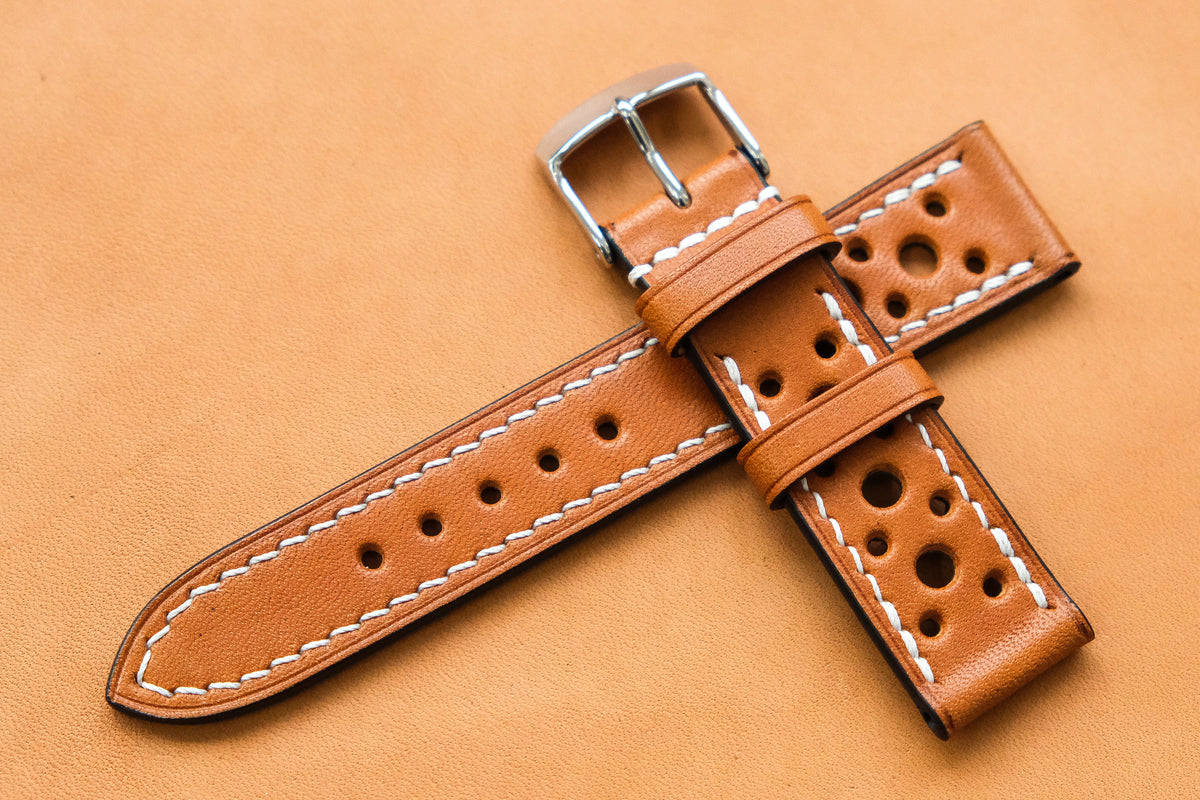 Wickett & Craig Bridle Tan Racing Leather Watch Strap