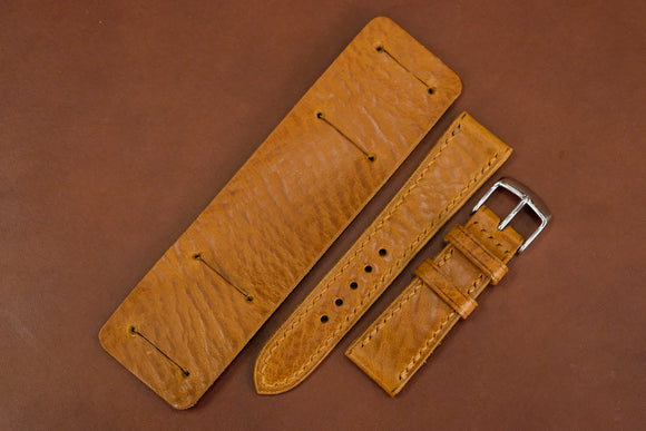 Italian Textured Brown Full Stitch Newman Bund Watch Strap