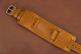 Italian Textured Brown Side Stitch Newman Bund Watch Strap