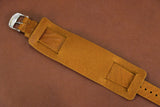 Italian Textured Brown Side Stitch Newman Bund Watch Strap
