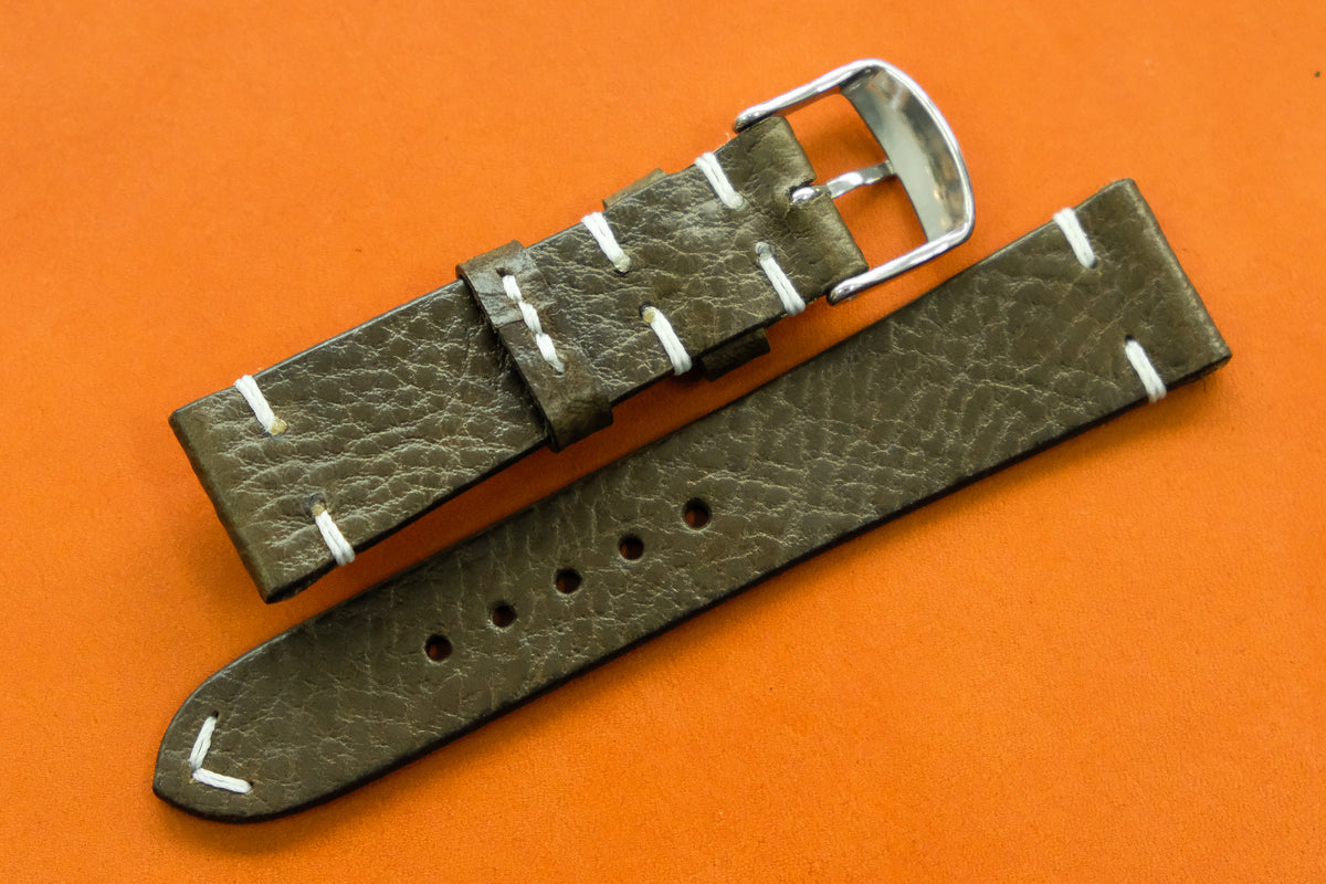 Orange Ostrich Leather Watch Strap