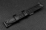 THOS Italian Black Leather Watch Strap