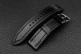 THOS Italian Black Leather Watch Strap