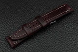 THOS Italian Burgundy Leather Watch Strap