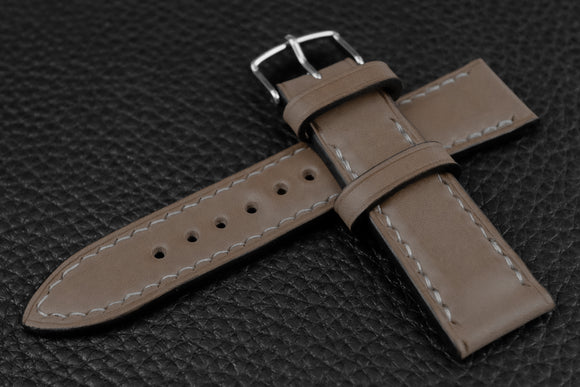 Italian Grey Half Padded Leather Watch Strap
