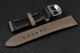 Italian Grey Half Padded Leather Watch Strap