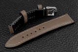 Italian Grey Half Padded Leather Watch Strap