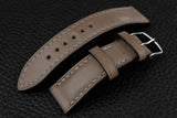 Italian Grey Half Padded Leather Watch Strap