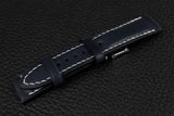 Italian Navy Half Padded Leather Watch Strap