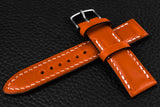 Italian Orange Half Padded Leather Watch Strap