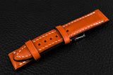 Italian Orange Half Padded Leather Watch Strap