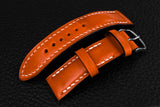 Italian Orange Half Padded Leather Watch Strap