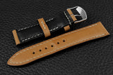 Italian Sand Half Padded Leather Watch Strap