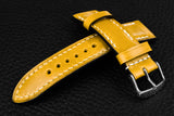 Italian Yellow Half Padded Leather Watch Strap