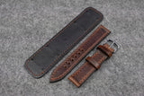 Horween Chromexcel Brown Full Stitch Newman Bund Watch Strap