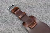 Horween Chromexcel Brown Unlined Side Stitch Leather Bund Watch Strap