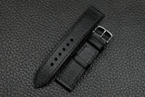 Chevre Black Full Stitch Leather Watch Strap