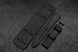 Chevre Black Full Stitch Newman Bund Watch Strap