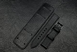 Chevre Black Full Stitch Newman Bund Watch Strap