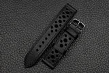 Chevre Black Racing Leather Watch Strap