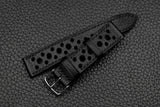 Chevre Black Racing Leather Watch Strap