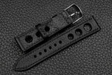Chevre Black Rally Leather Watch Strap