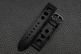 Chevre Black Rally Leather Watch Strap
