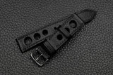 Chevre Black Rally Leather Watch Strap