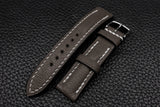 Chevre Dark Brown Half Padded Leather Watch Strap