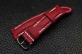 Chevre Dark Red Half Padded Leather Watch Strap