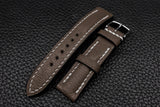 Chevre Dark Taupe Half Padded Leather Watch Strap