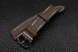 Chevre Dark Taupe Half Padded Leather Watch Strap