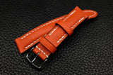 Chevre Fluo Orange Half Padded Leather Watch Strap
