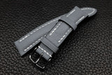 Chevre Grey Half Padded Leather Watch Strap
