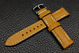 Chevre Mustard Half Padded Leather Watch Strap