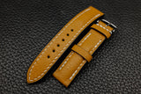 Chevre Mustard Half Padded Leather Watch Strap