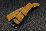 Chevre Mustard Half Padded Leather Watch Strap
