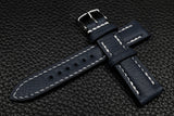 Chevre Navy Half Padded Leather Watch Strap