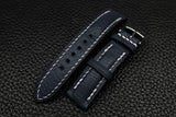 Chevre Navy Half Padded Leather Watch Strap