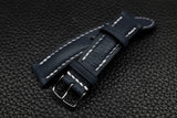 Chevre Navy Half Padded Leather Watch Strap