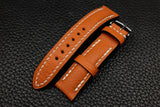Chevre Orange Half Padded Leather Watch Strap