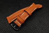 Chevre Orange Half Padded Leather Watch Strap