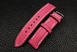 Chevre Fluo Pink Half Padded Leather Watch Strap