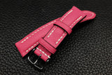 Chevre Fluo Pink Half Padded Leather Watch Strap
