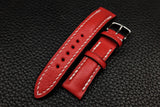 Chevre Red Half Padded Leather Watch Strap